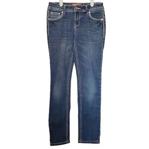 K1241 * Arizona Jeans Girls Skinny Embroidered Pocket Denim Size 12